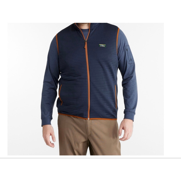 NWOT Men’s Large Reg LL Bean Airlight Sleeveless Vest Full Zip Navy Blue - Picture 8 of 8